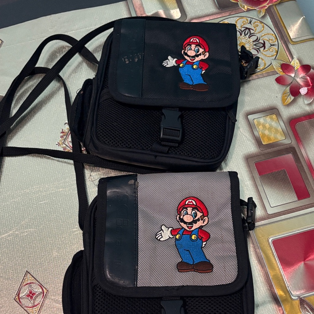 Nintendo Black and Gray Mario Kids Messenger Bag